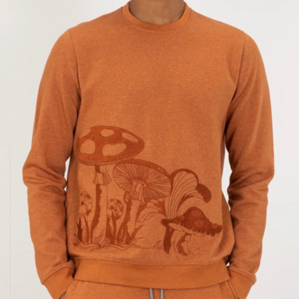 BLIND ROOSTER MUSHROOM EMBROIDERY SWEATSHIRT, LARGE